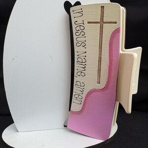 Inspirational Pink and Cream Hair Clip